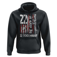 Suicide Awareness PTSD Veteran Hoodie 22 A Day Is Too Many Vintage American Flag - Wonder Print Shop
