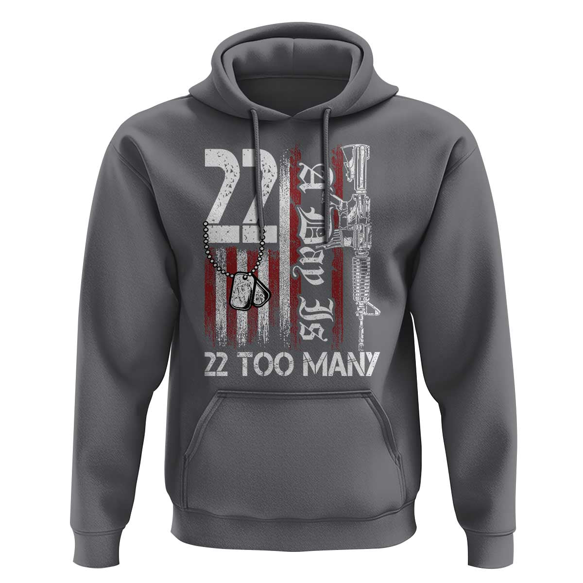 Suicide Awareness PTSD Veteran Hoodie 22 A Day Is Too Many Vintage American Flag - Wonder Print Shop