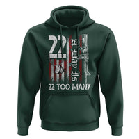 Suicide Awareness PTSD Veteran Hoodie 22 A Day Is Too Many Vintage American Flag - Wonder Print Shop