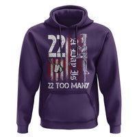 Suicide Awareness PTSD Veteran Hoodie 22 A Day Is Too Many Vintage American Flag - Wonder Print Shop