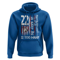 Suicide Awareness PTSD Veteran Hoodie 22 A Day Is Too Many Vintage American Flag - Wonder Print Shop