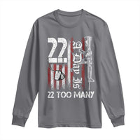 Suicide Awareness PTSD Veteran Long Sleeve Shirt 22 A Day Is Too Many Vintage American Flag - Wonder Print Shop