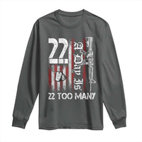 Suicide Awareness PTSD Veteran Long Sleeve Shirt 22 A Day Is Too Many Vintage American Flag - Wonder Print Shop
