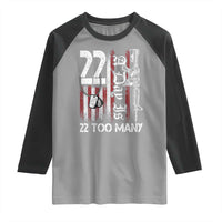 Suicide Awareness PTSD Veteran Raglan Shirt 22 A Day Is Too Many Vintage American Flag - Wonder Print Shop