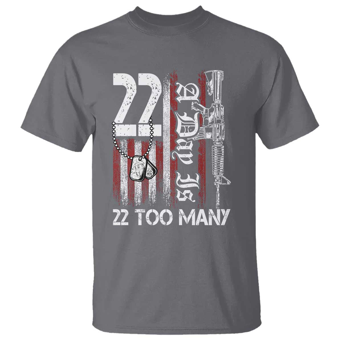 Suicide Awareness PTSD Veteran T Shirt 22 A Day Is Too Many Vintage American Flag - Wonder Print Shop