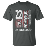 Suicide Awareness PTSD Veteran T Shirt 22 A Day Is Too Many Vintage American Flag - Wonder Print Shop
