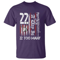 Suicide Awareness PTSD Veteran T Shirt 22 A Day Is Too Many Vintage American Flag - Wonder Print Shop