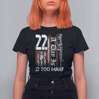 Suicide Awareness PTSD Veteran T Shirt For Women 22 A Day Is Too Many Vintage American Flag - Wonder Print Shop