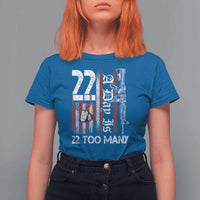 Suicide Awareness PTSD Veteran T Shirt For Women 22 A Day Is Too Many Vintage American Flag - Wonder Print Shop