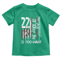 Suicide Awareness PTSD Veteran Toddler T Shirt 22 A Day Is Too Many Vintage American Flag - Wonder Print Shop