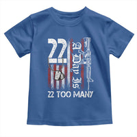 Suicide Awareness PTSD Veteran Toddler T Shirt 22 A Day Is Too Many Vintage American Flag - Wonder Print Shop
