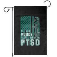 PTSD Awareness Not All Wounds Are Visible Garden Flag PTSD Veteran Military Soldier - Wonder Print Shop