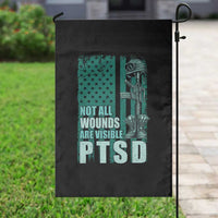 PTSD Awareness Not All Wounds Are Visible Garden Flag PTSD Veteran Military Soldier - Wonder Print Shop
