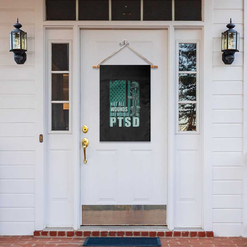 PTSD Awareness Not All Wounds Are Visible Garden Flag PTSD Veteran Military Soldier - Wonder Print Shop