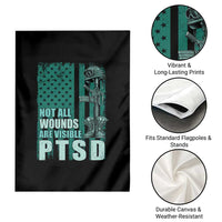 PTSD Awareness Not All Wounds Are Visible Garden Flag PTSD Veteran Military Soldier - Wonder Print Shop