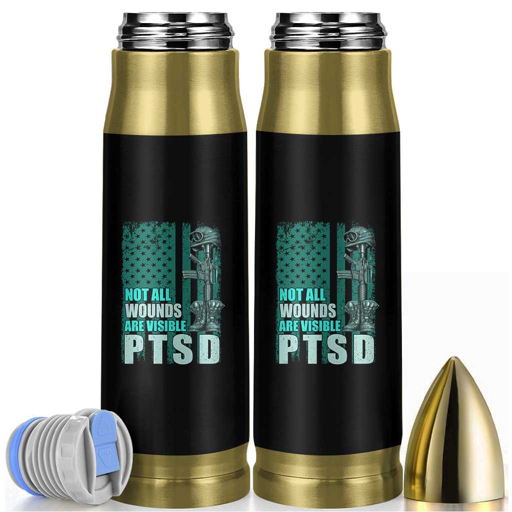PTSD Awareness Not All Wounds Are Visible Bullet Tumbler PTSD Veteran Military Soldier - Wonder Print Shop