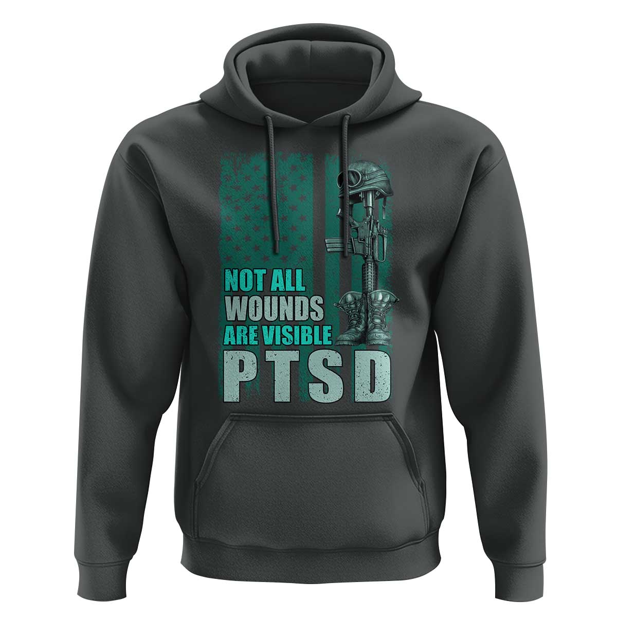 PTSD Awareness Not All Wounds Are Visible Hoodie PTSD Veteran Military Soldier - Wonder Print Shop