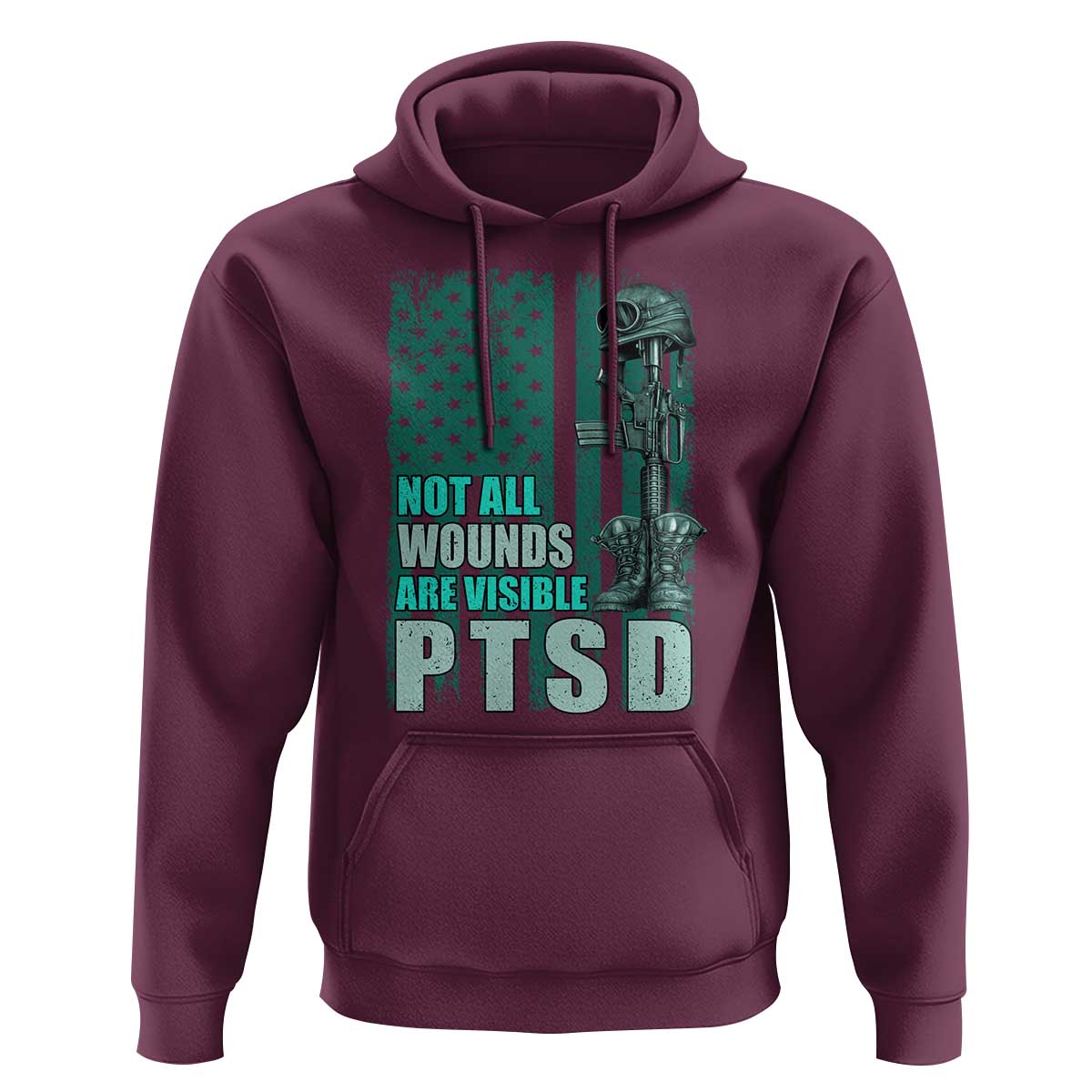 PTSD Awareness Not All Wounds Are Visible Hoodie PTSD Veteran Military Soldier - Wonder Print Shop