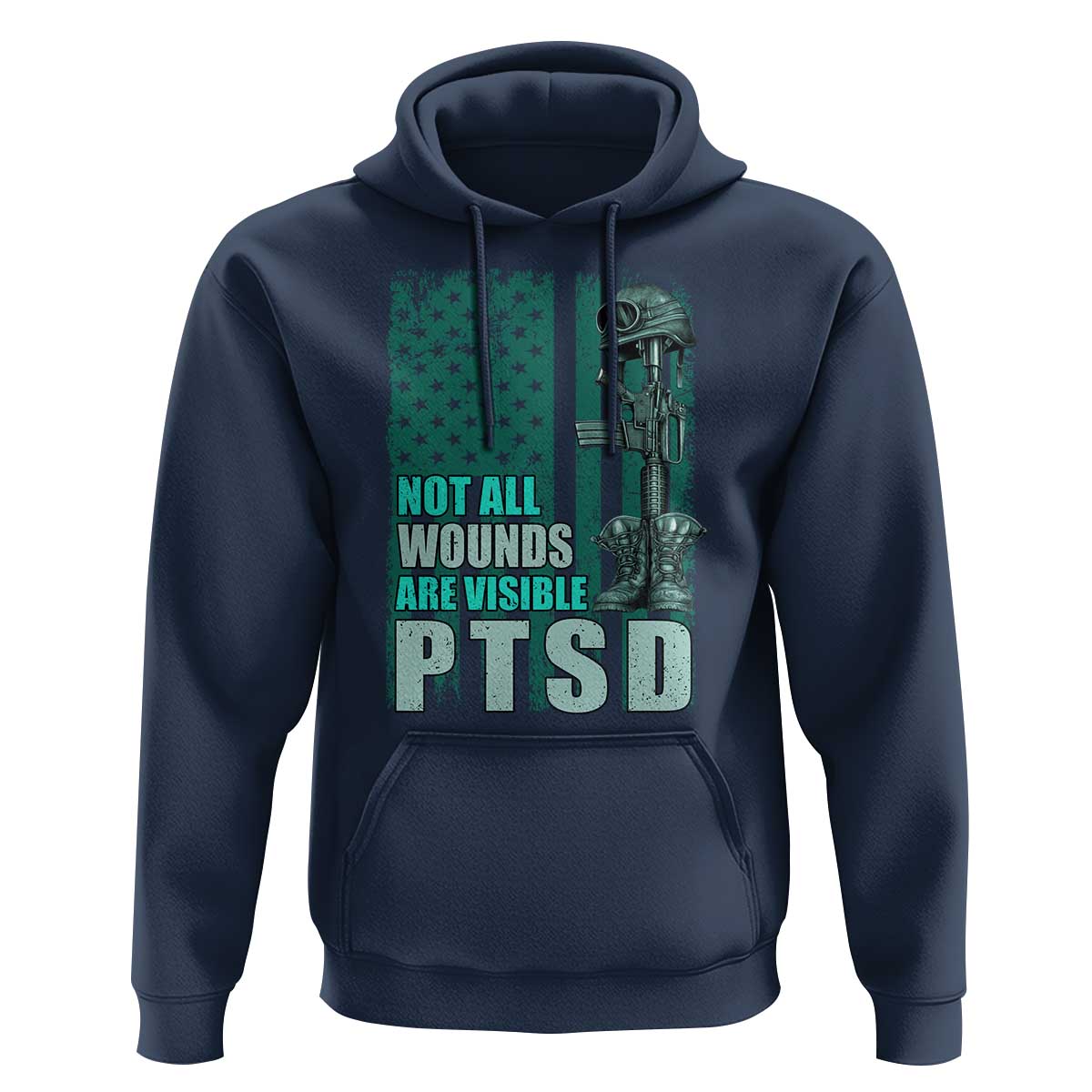 PTSD Awareness Not All Wounds Are Visible Hoodie PTSD Veteran Military Soldier - Wonder Print Shop