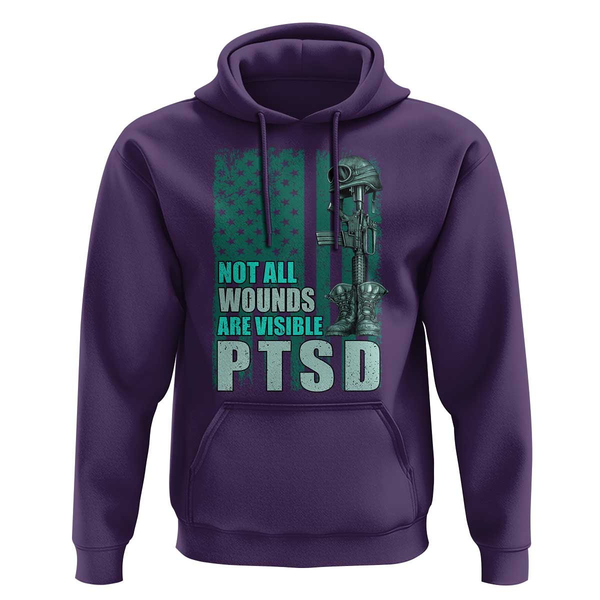 PTSD Awareness Not All Wounds Are Visible Hoodie PTSD Veteran Military Soldier - Wonder Print Shop
