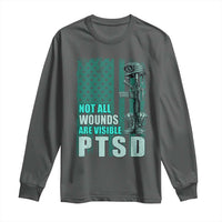 PTSD Awareness Not All Wounds Are Visible Long Sleeve Shirt PTSD Veteran Military Soldier - Wonder Print Shop