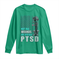 PTSD Awareness Not All Wounds Are Visible Long Sleeve Shirt PTSD Veteran Military Soldier - Wonder Print Shop
