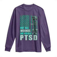 PTSD Awareness Not All Wounds Are Visible Long Sleeve Shirt PTSD Veteran Military Soldier - Wonder Print Shop