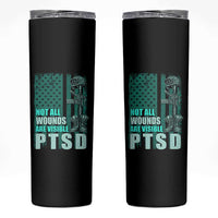 PTSD Awareness Not All Wounds Are Visible Skinny Tumbler PTSD Veteran Military Soldier - Wonder Print Shop