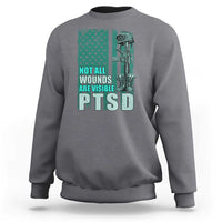 PTSD Awareness Not All Wounds Are Visible Sweatshirt PTSD Veteran Military Soldier - Wonder Print Shop