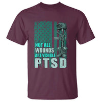 PTSD Awareness Not All Wounds Are Visible T Shirt PTSD Veteran Military Soldier - Wonder Print Shop