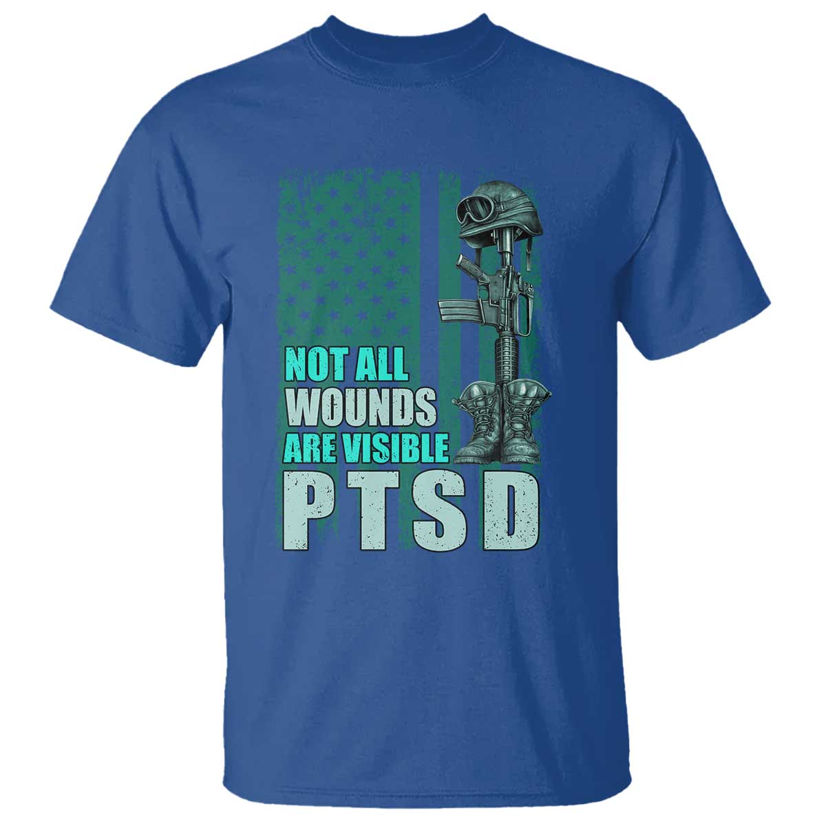 PTSD Awareness Not All Wounds Are Visible T Shirt PTSD Veteran Military Soldier - Wonder Print Shop