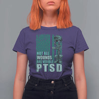 PTSD Awareness Not All Wounds Are Visible T Shirt For Women PTSD Veteran Military Soldier - Wonder Print Shop
