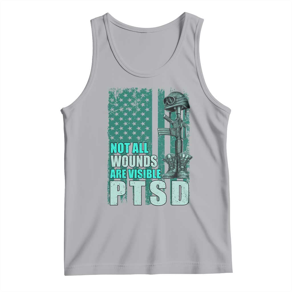 PTSD Awareness Not All Wounds Are Visible Tank Top PTSD Veteran Military Soldier - Wonder Print Shop