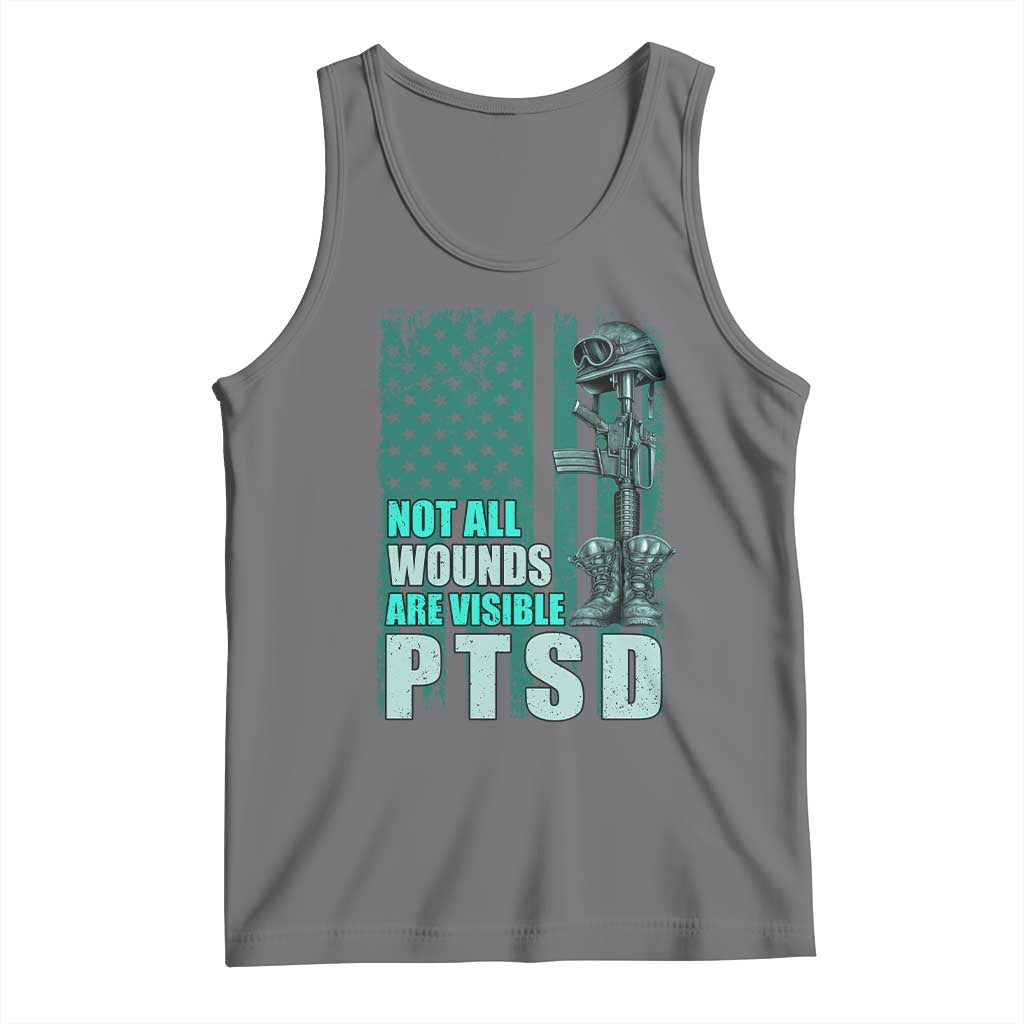 PTSD Awareness Not All Wounds Are Visible Tank Top PTSD Veteran Military Soldier - Wonder Print Shop