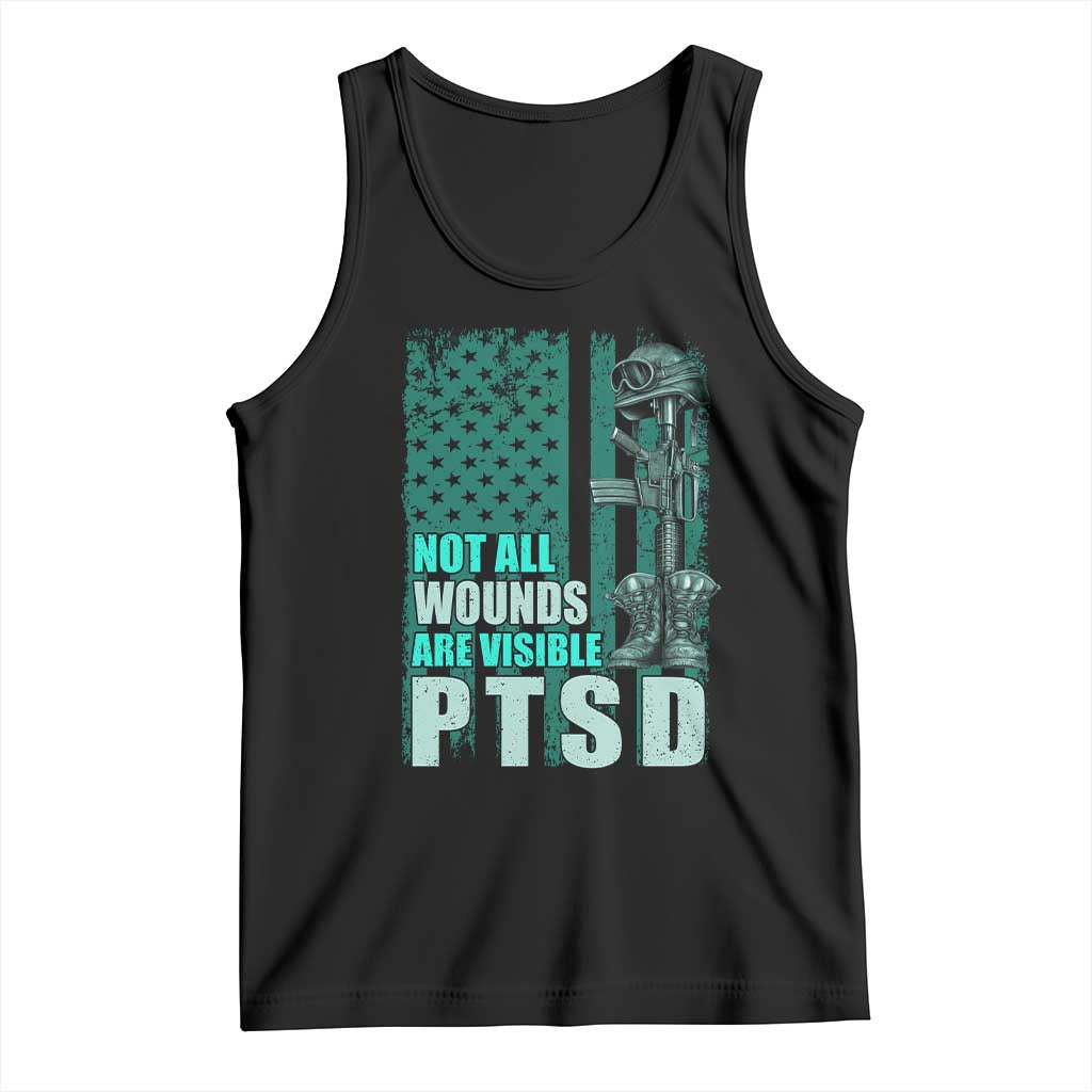 PTSD Awareness Not All Wounds Are Visible Tank Top PTSD Veteran Military Soldier - Wonder Print Shop