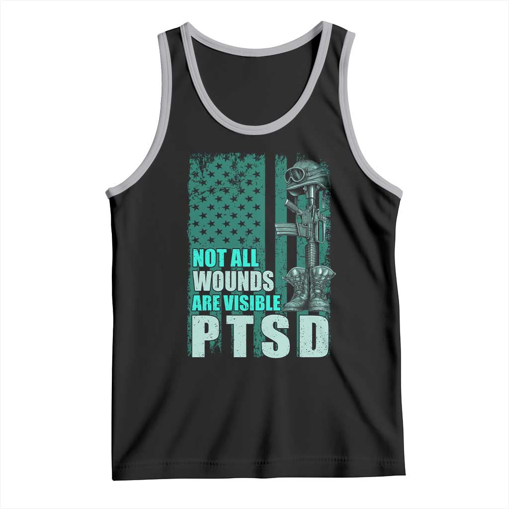 PTSD Awareness Not All Wounds Are Visible Tank Top PTSD Veteran Military Soldier - Wonder Print Shop