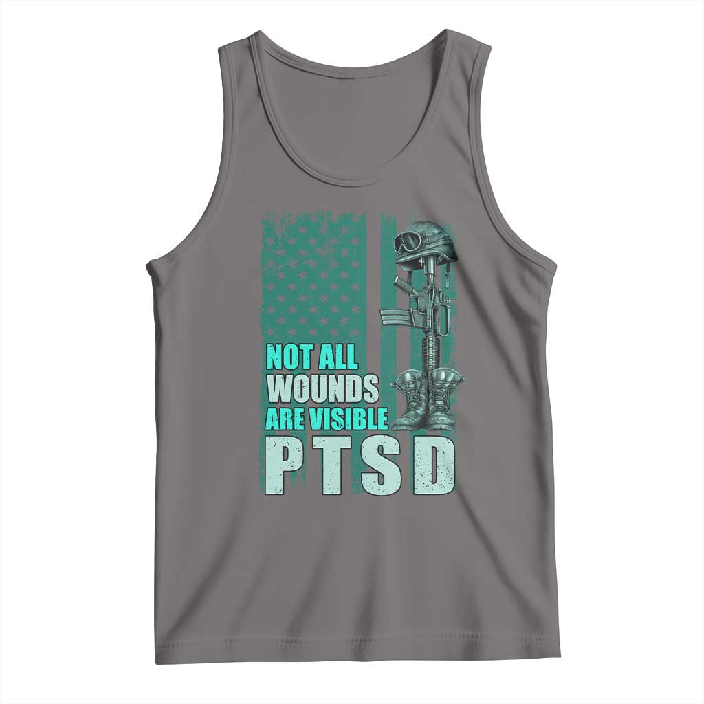 PTSD Awareness Not All Wounds Are Visible Tank Top PTSD Veteran Military Soldier - Wonder Print Shop