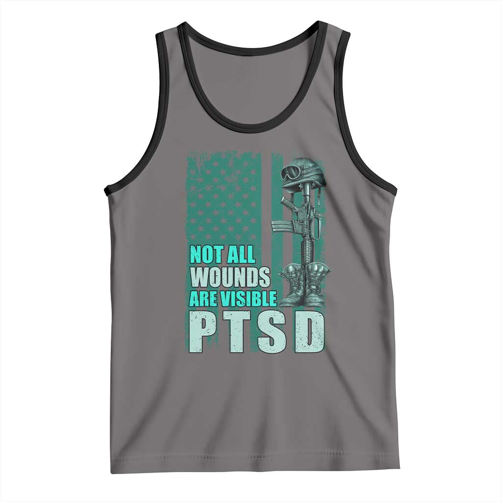 PTSD Awareness Not All Wounds Are Visible Tank Top PTSD Veteran Military Soldier - Wonder Print Shop