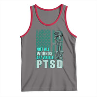 PTSD Awareness Not All Wounds Are Visible Tank Top PTSD Veteran Military Soldier - Wonder Print Shop