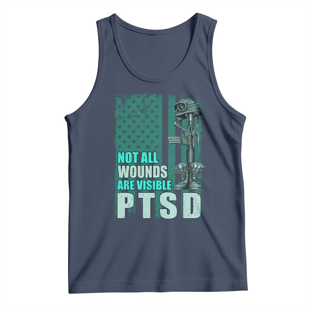 PTSD Awareness Not All Wounds Are Visible Tank Top PTSD Veteran Military Soldier - Wonder Print Shop