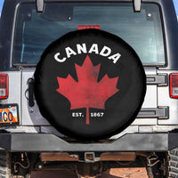 Funny Proud Canadian Canada EST 1867 Spare Tire Cover Vintage Maple Leaf - Wonder Print Shop
