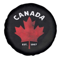 Funny Proud Canadian Canada EST 1867 Spare Tire Cover Vintage Maple Leaf - Wonder Print Shop