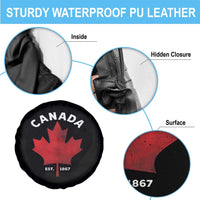 Funny Proud Canadian Canada EST 1867 Spare Tire Cover Vintage Maple Leaf - Wonder Print Shop
