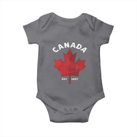 Funny Proud Canadian Canada EST 1867 Baby Onesie Vintage Maple Leaf - Wonder Print Shop