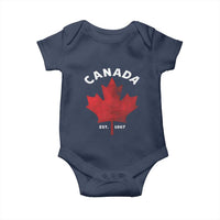 Funny Proud Canadian Canada EST 1867 Baby Onesie Vintage Maple Leaf - Wonder Print Shop