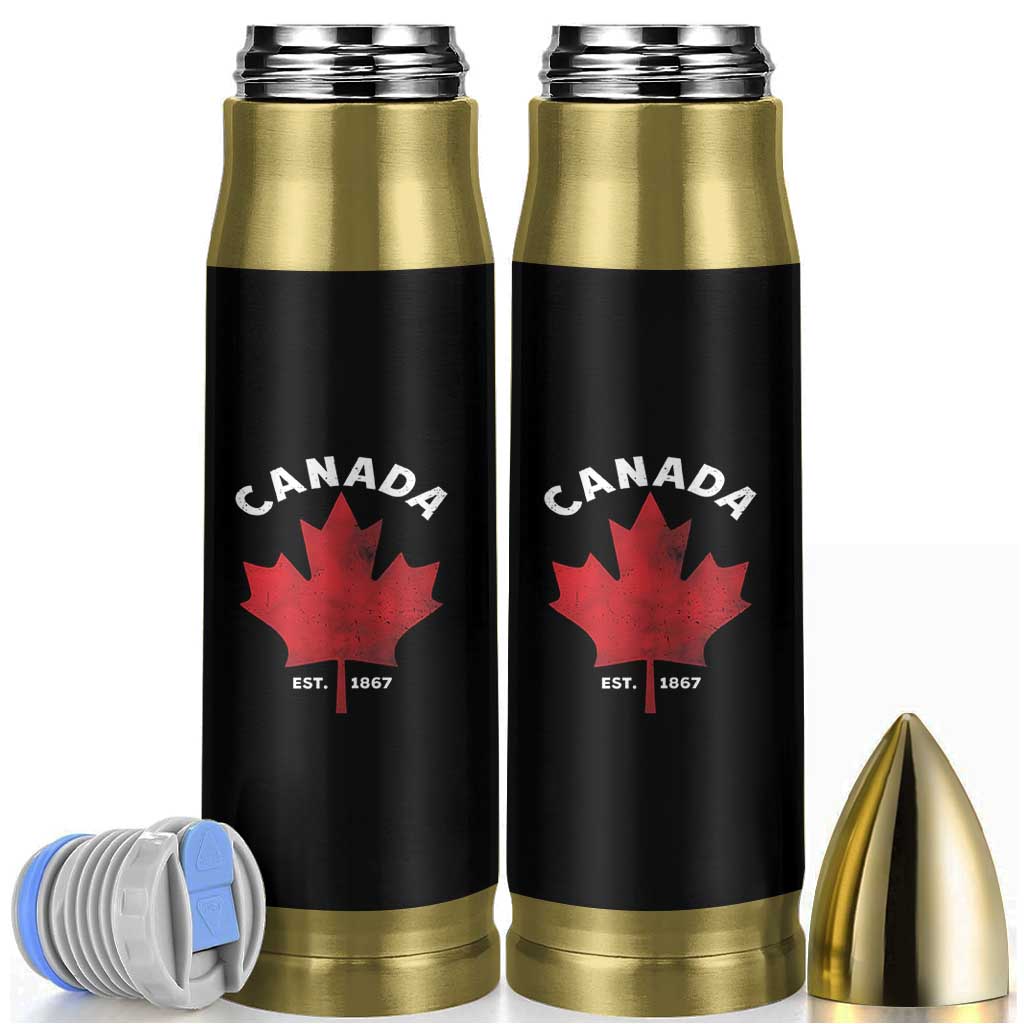 Funny Proud Canadian Canada EST 1867 Bullet Tumbler Vintage Maple Leaf - Wonder Print Shop
