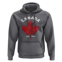 Funny Proud Canadian Canada EST 1867 Hoodie Vintage Maple Leaf - Wonder Print Shop