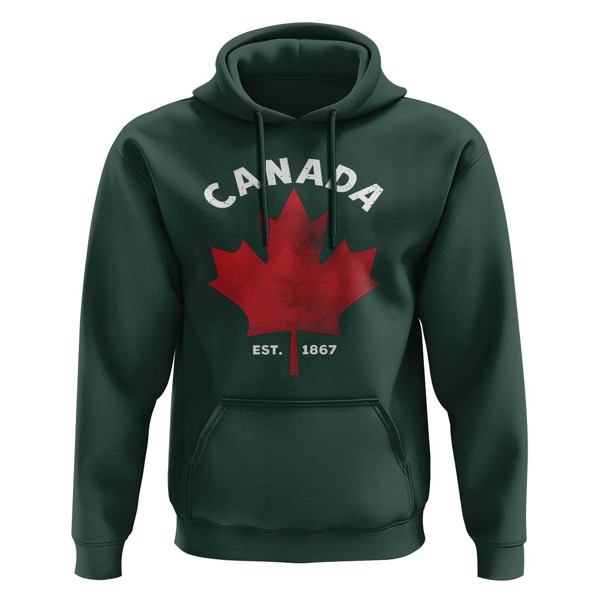 Funny Proud Canadian Canada EST 1867 Hoodie Vintage Maple Leaf - Wonder Print Shop