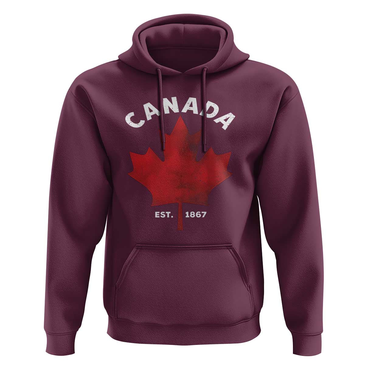 Funny Proud Canadian Canada EST 1867 Hoodie Vintage Maple Leaf - Wonder Print Shop