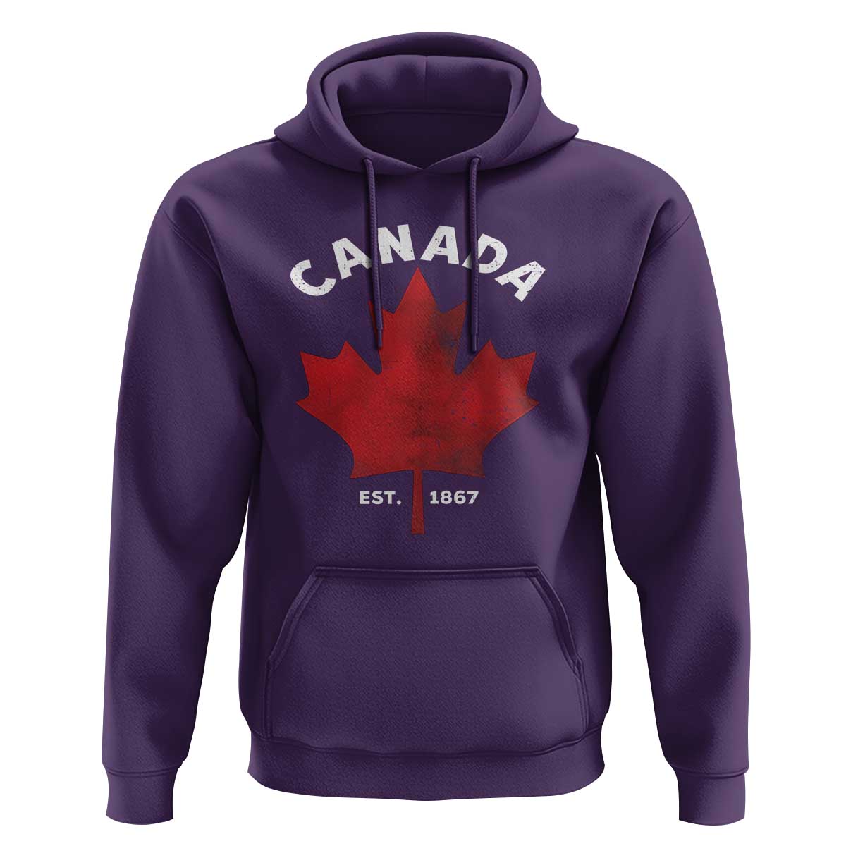 Funny Proud Canadian Canada EST 1867 Hoodie Vintage Maple Leaf - Wonder Print Shop